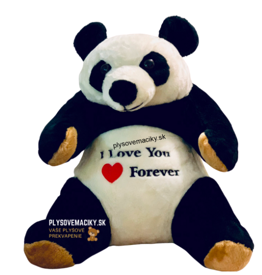 Panda MIA 100 cm s nápisem I ♡ Love You Forever