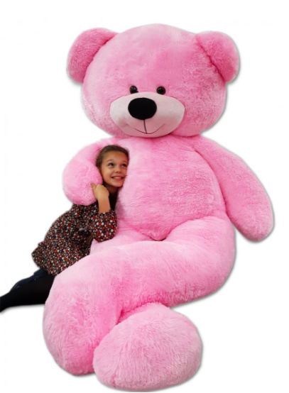 Velký XXL Plyšový medvěd 220 cm Růžová